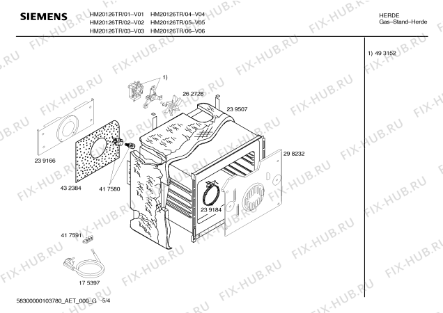 Взрыв-схема плиты (духовки) Siemens HM20126TR Siemens - Схема узла 04