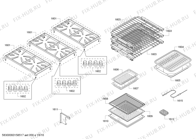 Схема №9 PRD48JDSGC с изображением Крепежный набор для плиты (духовки) Bosch 00658163