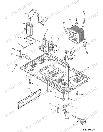 Взрыв-схема микроволновой печи Electrolux EME1960 - Схема узла Functional parts