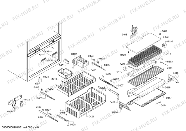 Схема №6 K7791X0 с изображением Монтажный набор для холодильной камеры Bosch 00703395