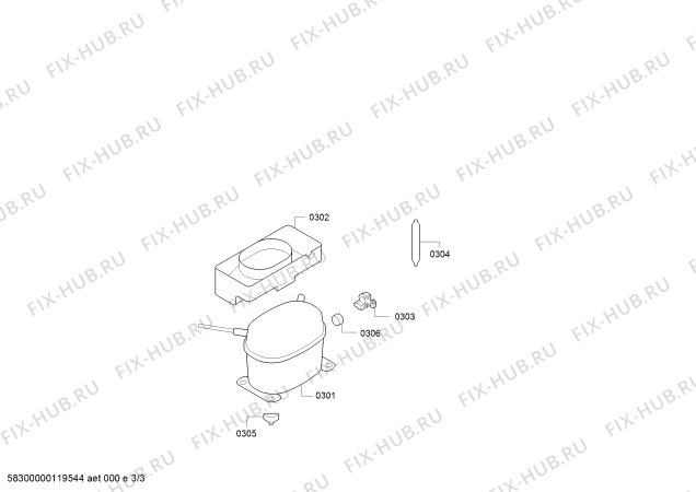 Схема №2 RW404760 с изображением Компрессор для холодильника Bosch 00144840