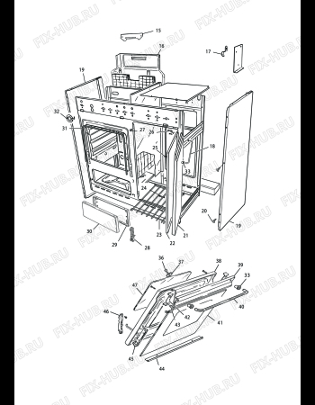 Взрыв-схема плиты (духовки) Elba GEC 8542 GB - Схема узла 2