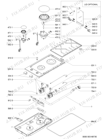 Схема №1 ETG 5240/IN с изображением Затычка для электропечи Whirlpool 481244039938