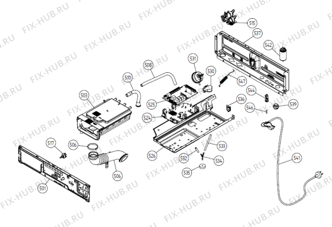 Взрыв-схема стиральной машины Gorenje W6451 CE   -White (900003333, WM50EU) - Схема узла 05