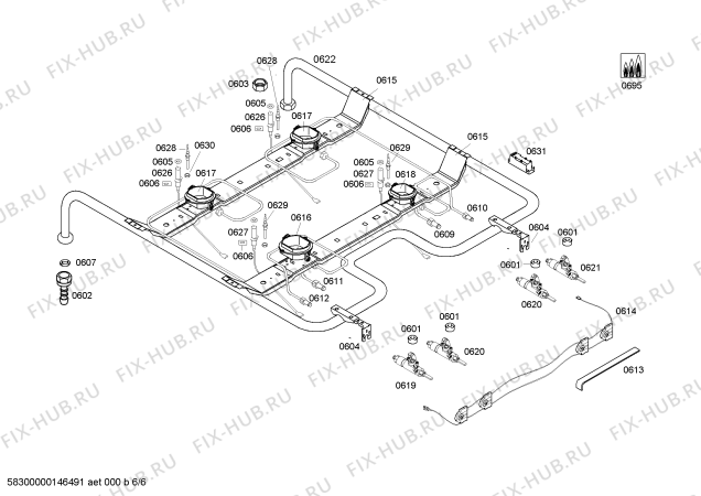 Взрыв-схема плиты (духовки) Bosch HGV745360T - Схема узла 06