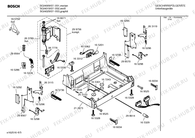 Взрыв-схема посудомоечной машины Bosch SGI4029 - Схема узла 05
