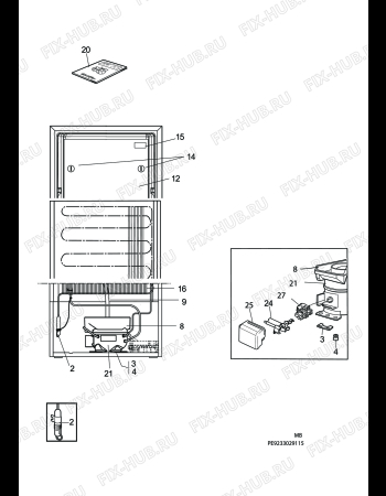 Взрыв-схема холодильника Electrolux ERC33260W - Схема узла C10 Cold, users manual