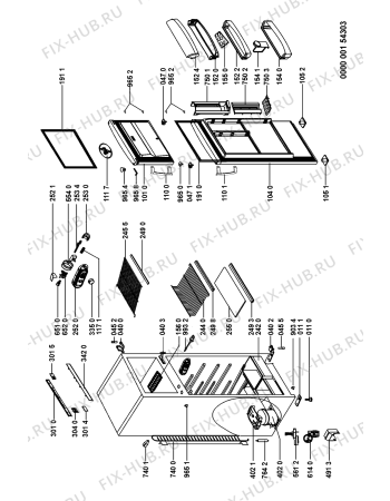 Схема №1 ARC 3914 с изображением Дверца для холодильной камеры Whirlpool 481241610532