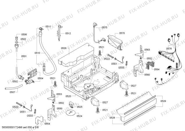 Схема №5 SMS40T52GB с изображением Панель управления для посудомойки Bosch 00747869