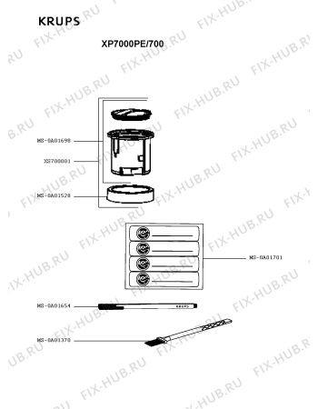 Схема №2 XP7000BL/700 с изображением Кнопка для кофеварки (кофемашины) Krups MS-0675127