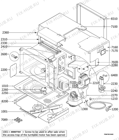 Схема №1 MCC3060EM с изображением Корпусная деталь для микроволновки Aeg 50275067002