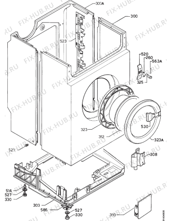 Взрыв-схема стиральной машины Electrolux WH3430H - Схема узла Cabinet + armatures