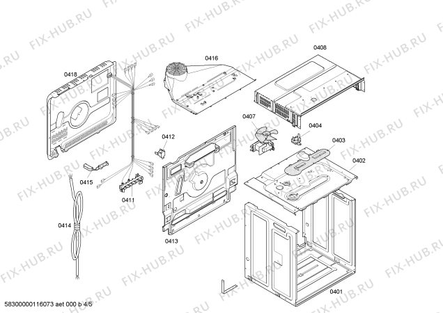 Взрыв-схема плиты (духовки) Lynx 4HT416XP Horno lynx ind.inox.multf.guias ec2 - Схема узла 04