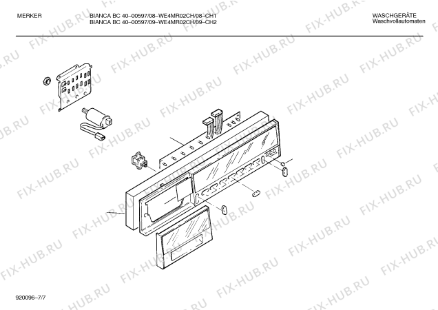 Схема №12 CW29311 CW2931 ELECTRONIC с изображением Крышка кнопки для стиральной машины Bosch 00031878