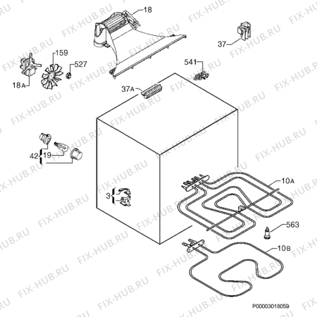 Взрыв-схема плиты (духовки) Zanussi ZOB22669XK - Схема узла Electrical equipment