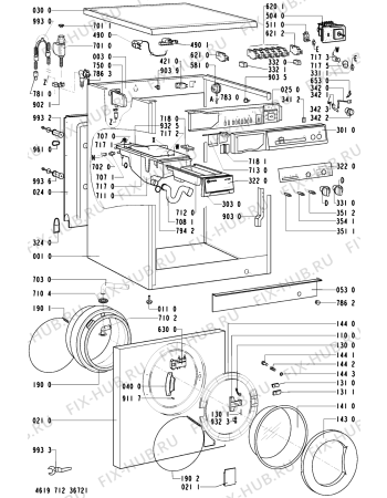 Схема №1 WA 2452 WA 2452/WS-CH с изображением Обшивка для стиралки Whirlpool 481245219474