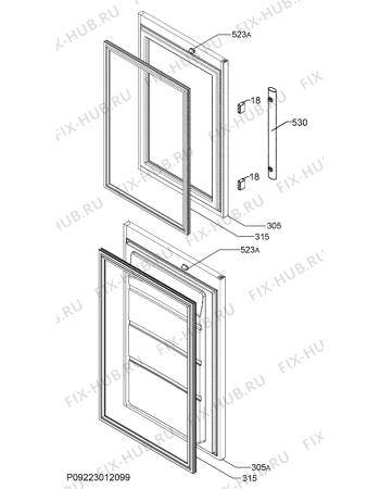 Взрыв-схема холодильника Aeg Electrolux S92500CNM0 - Схема узла Door 003