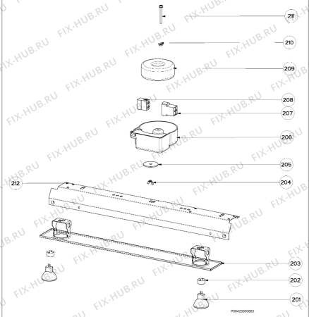 Взрыв-схема вытяжки Electrolux EFP60271X - Схема узла Section 3