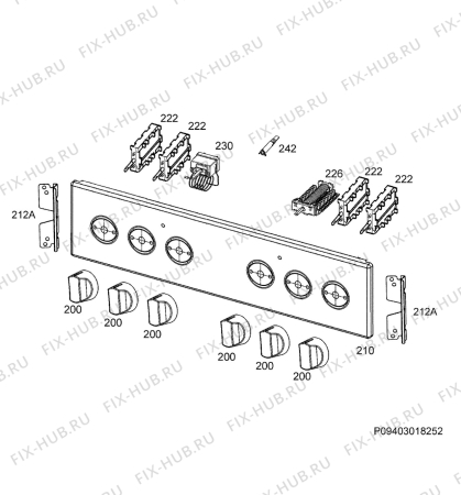 Взрыв-схема плиты (духовки) Faure FCV65091XA - Схема узла Command panel 037