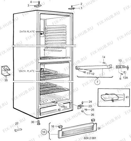 Взрыв-схема холодильника Unknown ER4010B - Схема узла C10 Cabinet