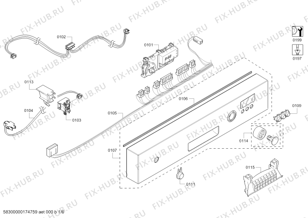 Схема №4 63012202411 Kenmore с изображением Регулировочный узел для посудомоечной машины Bosch 00749685