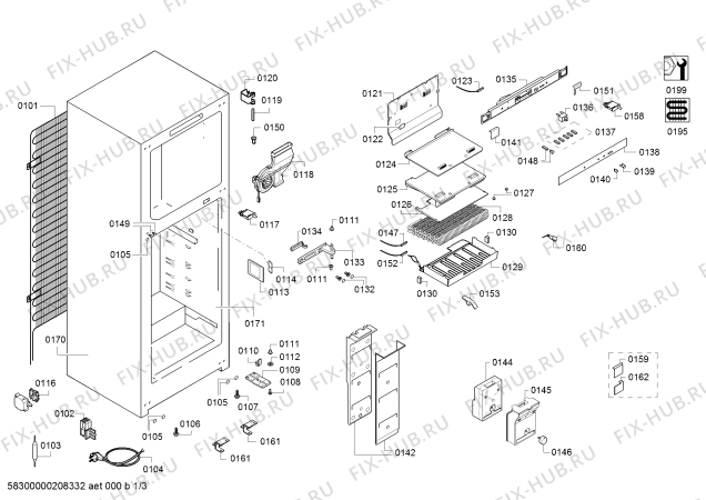 Схема №1 P1KNB3610B с изображением Вкладыш в панель для холодильника Bosch 00677794