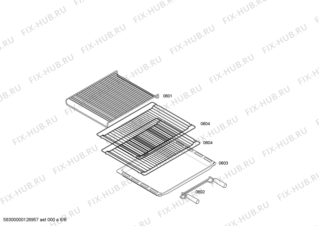 Взрыв-схема плиты (духовки) Siemens HB760760B - Схема узла 06