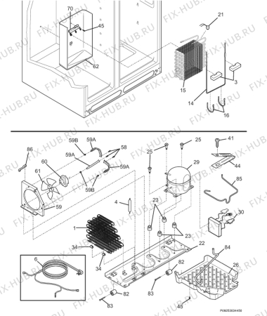Взрыв-схема холодильника Electrolux ERL6297W - Схема узла Cooling system 017