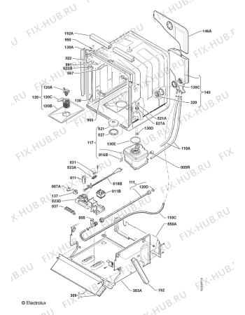 Взрыв-схема посудомоечной машины Electrolux GA551F100W - Схема узла Housing 001