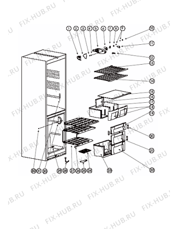 Взрыв-схема холодильника Indesit NBS1612A (F081781) - Схема узла
