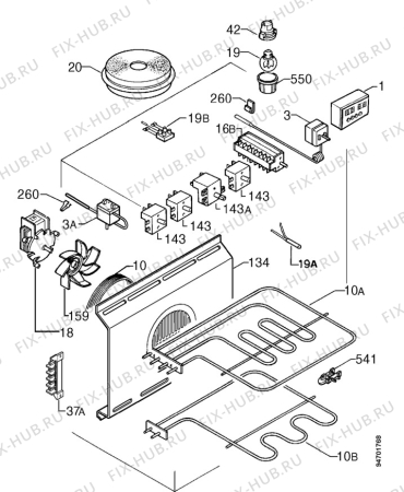 Взрыв-схема плиты (духовки) Zanussi ZCE620X - Схема узла Electrical equipment 268