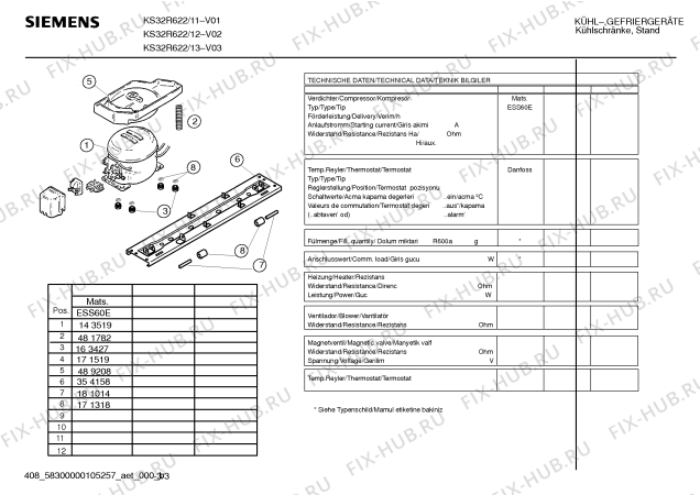 Схема №2 KS35R622 с изображением Инструкция по эксплуатации для холодильной камеры Siemens 00592456