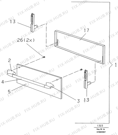 Взрыв-схема плиты (духовки) Rosenlew RDKL60 - Схема узла H10 Oven Door bi (small)