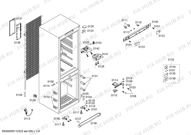 Схема №4 KG44UM90 с изображением Кронштейн для холодильника Siemens 00428521