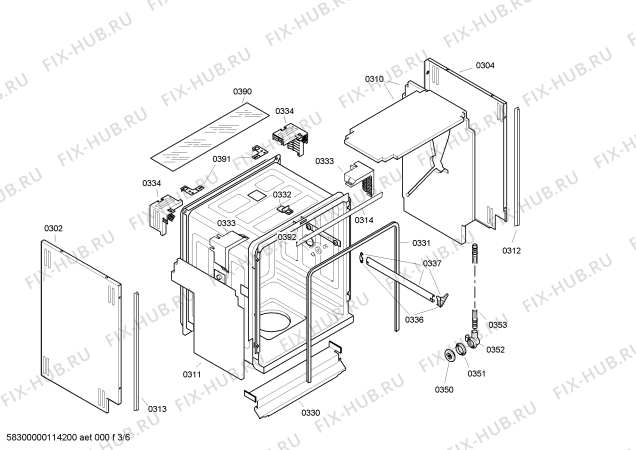 Схема №6 S44E55A0EU с изображением Переключатель для посудомойки Bosch 00602187