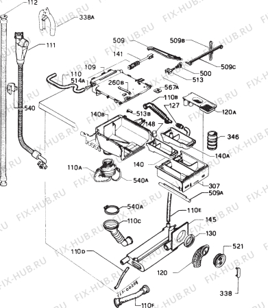 Взрыв-схема стиральной машины Zanker LAVITA 1100 - Схема узла Hydraulic System 272