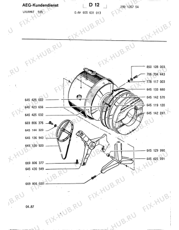 Взрыв-схема стиральной машины Aeg LAV595 - Схема узла Section2