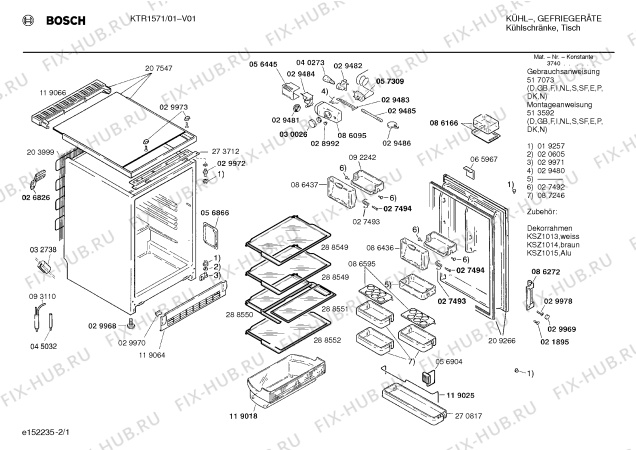 Схема №2 KTR1593 с изображением Инструкция по эксплуатации для холодильной камеры Bosch 00517073