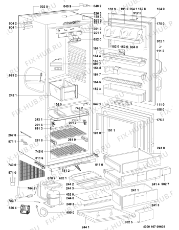 Схема №1 EKD 260/BR-LH с изображением Дверца для холодильной камеры Whirlpool 481241619723