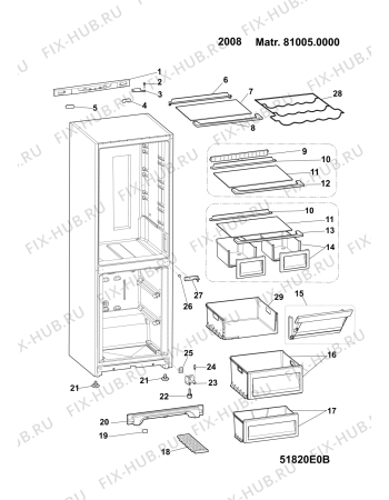 Взрыв-схема холодильника Hotpoint FFB6187X (F054303) - Схема узла