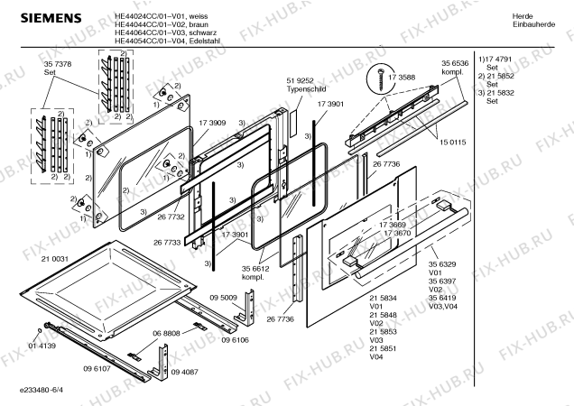 Схема №5 HE44044CC с изображением Инструкция по эксплуатации для духового шкафа Siemens 00527268