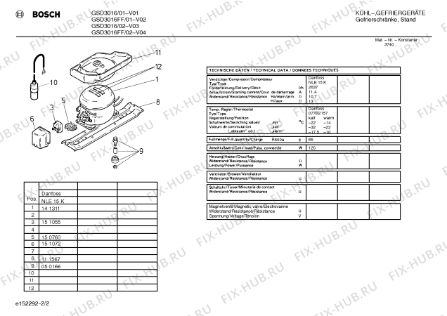 Взрыв-схема холодильника Bosch GSD3016FF - Схема узла 02