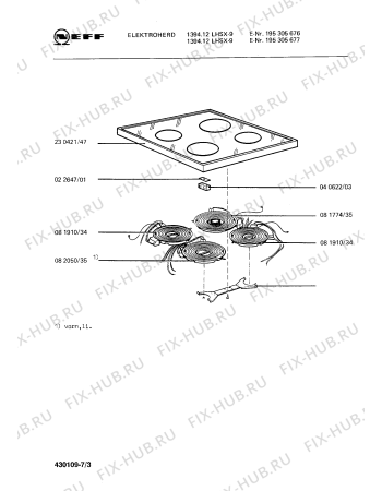 Взрыв-схема плиты (духовки) Neff 195305676 1394.12LHSX-9 - Схема узла 03