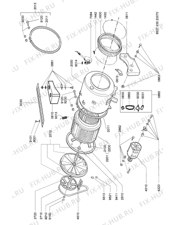 Схема №2 AWG 335-4 B с изображением Электролиния для стиральной машины Whirlpool 481232178114