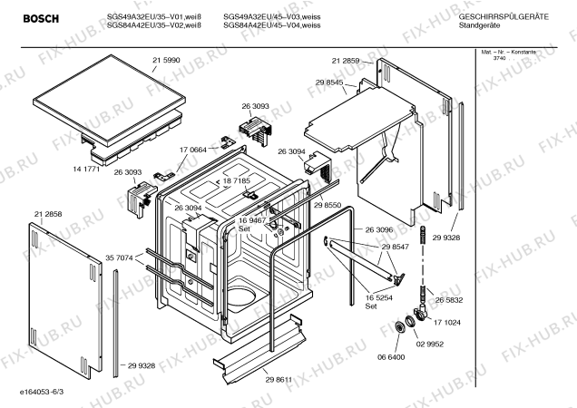 Взрыв-схема посудомоечной машины Bosch SGS49A32EU futura - Схема узла 03