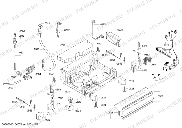 Схема №6 SMS40D62EU с изображением Панель управления для посудомоечной машины Bosch 00742672