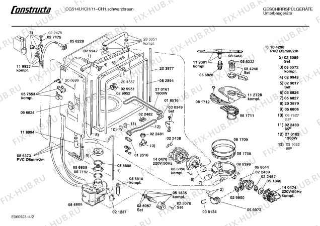 Схема №3 CG514J1 с изображением Панель для посудомоечной машины Bosch 00272857