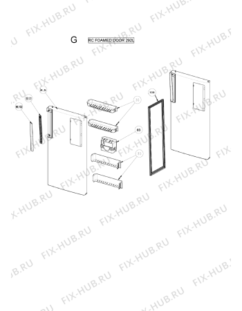 Взрыв-схема холодильника Whirlpool WTM 362 R SL - Схема узла