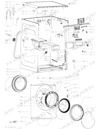 Схема №2 WA ECOSTYLE 150 с изображением Модуль (плата) для стиральной машины Whirlpool 481010760635