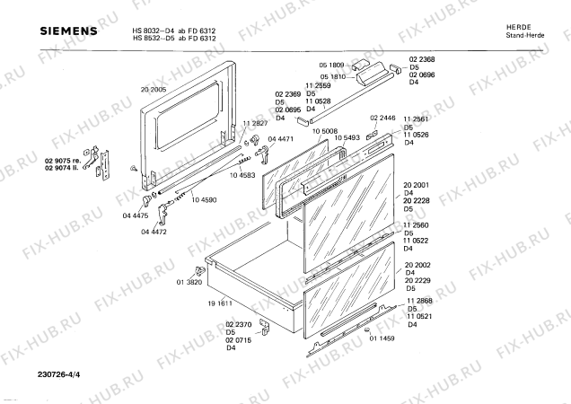 Схема №3 HS8032 с изображением Стеклянная полка для плиты (духовки) Siemens 00201011